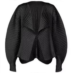 Miyake Pleated Solid Color Jacket 2025 Spring New Large Dragon Scale Casual Commuter Large Size Loose Tops