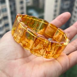 Yoowei Baltic Medical Amber Bracelet for Unisex Original Handmade Fashion Diy Healing Yellow Amber Jewelry Accessories Wholesale
