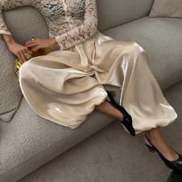 DNBS Satin Finish Women's Loose Balloon Pants, Elastic Cuffed Harem Trousers, Elegant Loungewear for Spring & Summer