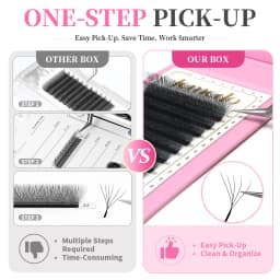 JEMEDO 5D 0.07mm Lash Extensions W-Shape Eyelash Extensions Natural Premade Volume Fans C/D/M Curl Lashes For Beauty Eye Makeup
