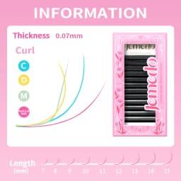JEMEDO 5D 0.07mm Lash Extensions W-Shape Eyelash Extensions Natural Premade Volume Fans C/D/M Curl Lashes For Beauty Eye Makeup