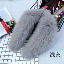 Fox Fur Collar 100% Real Fox Fur Scarf Winter Women Natural Fur Gray Collar Large Size Neck Warmer Fur Scarf Shawls