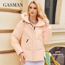 GASMAN 2023 Winter Down Jacket Women Short Classic zipper Design Pocket Stand Collar Hooded Slim Coat Women Parkas 83319