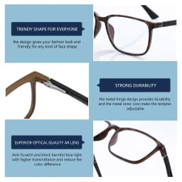 BLUEMOKY Anti Blue Light Reading Glasses For Men Women,Sport Square Frame Readers Anti Glare Computer Eyewear