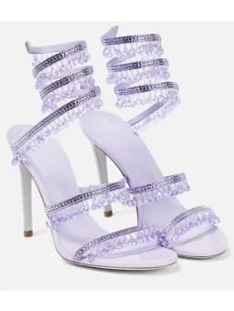 2025 Women's New Fashion Tassel Crystal Shoes Sexy Banquet Party Stiletto High Heels Women's Large Sandals Dance Shoes