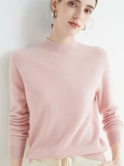 Women 100% Merino Wool Sweater For Autumn Winter First Line Seamless Half-high Collar Pullover Basic Top OL Solid Soft Cashmere
