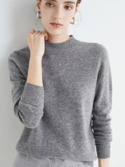 Women 100% Merino Wool Sweater For Autumn Winter First Line Seamless Half-high Collar Pullover Basic Top OL Solid Soft Cashmere