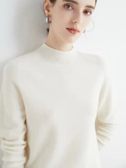 Women 100% Merino Wool Sweater For Autumn Winter First Line Seamless Half-high Collar Pullover Basic Top OL Solid Soft Cashmere