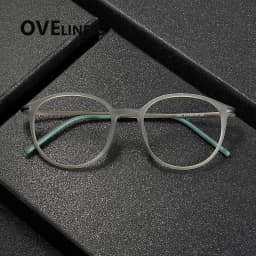 2025 Acetate Titanium Glasses Frame for Men Women Brand Design Retro Vintage Round Eyeglasses frames High Quality male Eyewear