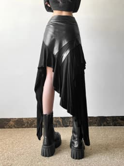 AltGoth Harajuku Cyber Punk Skirt Women Dark Academia Gothic Streetwear New Fashion Y2k Irregular Pu Patchwork High Waist Skirt