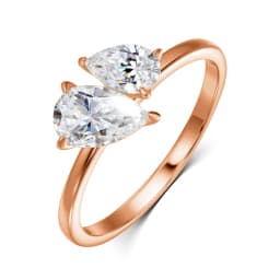 Smyoue Double Pear Cut All Moissanite Wedding Rings for Women Christmas Gift 925 Solid Silver Womans Ring Lab Diamond Jewelry