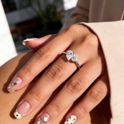 Smyoue Double Pear Cut All Moissanite Wedding Rings for Women Christmas Gift 925 Solid Silver Womans Ring Lab Diamond Jewelry