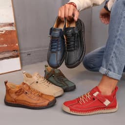 Boots Mid Top for Women British Style Retro Anti Slip Workwear Shoes Handmade Leather Loafers Casual Soft Soled Women Nude Boots
