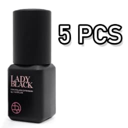 10 Bottles Original Lady Black Glue for Eyelash Extension with Original Bag Low Irritation 5ml Korea False Lash Glue Makeup Tool