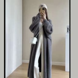 white Long Cardigan for women 2026 new winter clothes Knitted fluffy long sleeve Cashmere sweater coat korean style warm vintage