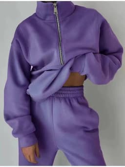 Gray Warm Fleece Suit For Women Winter Thick Velvet Pants Sets Sweatpants Sweatshirt Ladies Warrn Tracksuit Women Two Piece Set