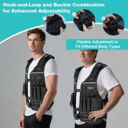 Tool Vest for Men with Pouches and Belt, Adjustable Multi-Pocket Safety Tool Vest for Electrician, Carpenter