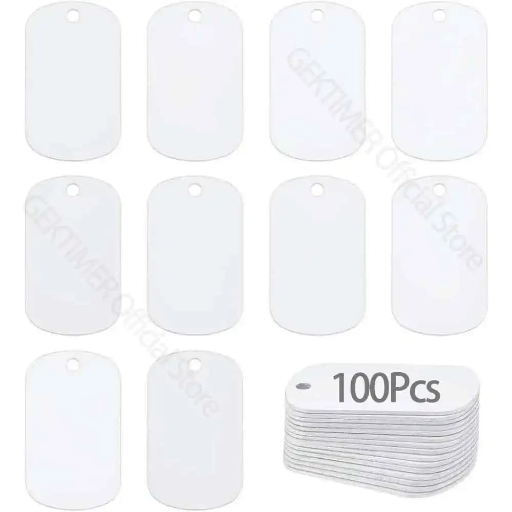 Wholesale 100Pcs Sublimation Keychian Custom Personalized Identity Tag Dog ID Tags DIY For Men Pendant Collar Accessories
