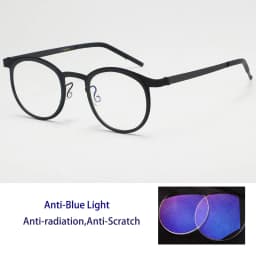 High Quality Pure Titanium Photochromic Anti Blue Light Reading Glasses for Men Woman with Oval Brand Design Presbyopia Glasses