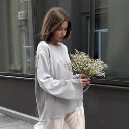 Original Backless O-neck Cotton Knit Sweater Autumn and Winter Women Simple Loose Soft Warm Elastic Daily Office Casual Sweater