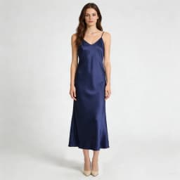 2026 Women's Fashion New 21MM 100% Natural Mulberry Silk Plain Satin Extended French Sexy Adjustable Shoulder Strap Solid Dress