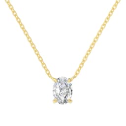 1/2/3carat Solitaire Oval Cut Moissanite Diamond Pendant for Women 18kYellow/Rose Gold Plated S925 Silver Minimalist Neck Chain