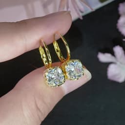 Lnngy Sparkling GRA Certified Moissanite Diamond Earrings For Women 14K Gold Filled 6.5MM Single Stone Hoop Earring Jewelry
