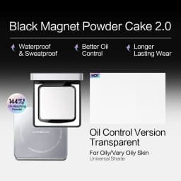 CARSLAN 2.0 Black Magnet Soft Focus Pressed Powder Waterproof Sweatproof 24H Longlasting Oil Control Translucent Setting Powder
