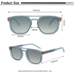 HBK Retro Men's Pilot Sunglasses Flat Top Double Bridge Design Gradient Sunglasses Women's Outdoor Travel Summer Glasses