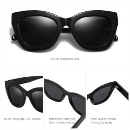 ZENOTTIC Handmade Acetate Polarized Sunglasses Fashion Square Shade UV400 Protection Sun Glasses for Women