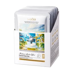 30Pcs SADOER Multi-Ingredient Facial Mask Bundle, SADOER Six Formula Gentle Essence Face Mask Patches, Hydrating Single-Use Mask Sheets to Replenish Moisture for All Skin Types