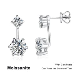 NeeTim 2.6CTTW Moissanite Stud Earrings for Women Sparkly Lab Diamond S925 Sterling Silver Removable Earring Gemstone Studs