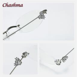 Chashma Prescription Glasses Rimless Optical Myopia Eyewear Student Fashion Stainless Steel Eyeglasses Optical Frames for Women