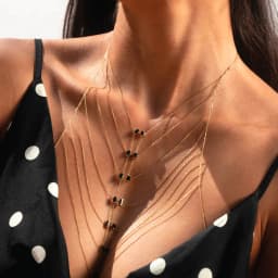 Multi-layer Green Black White CZ Pendant Necklace For Women Gold Color Bling CZ Tassel Body Chain Geometry Multiple Jewelry Gift