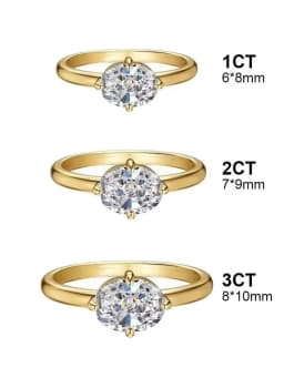 925 Sterling Silver Personalized 1-3CT Oval Zircon Ring For Women Anniversary Party Anniversary High Quality Fine Jewelry