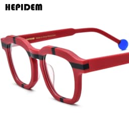 FONEX HEPIDEM Acetate Eyeglasses Frame Men New Square Brand Design Glasses Women Retro Vintage Eyewear Japanese Spectacles 9287