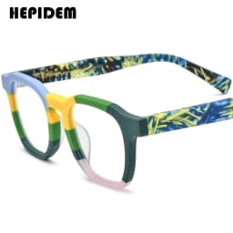 FONEX HEPIDEM Acetate Eyeglasses Frame Men New Square Brand Design Glasses Women Retro Vintage Eyewear Japanese Spectacles 9287