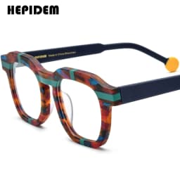 FONEX HEPIDEM Acetate Eyeglasses Frame Men New Square Brand Design Glasses Women Retro Vintage Eyewear Japanese Spectacles 9287