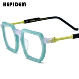 FONEX HEPIDEM Acetate Eyeglasses Frame Men New Square Brand Design Glasses Women Retro Vintage Eyewear Japanese Spectacles 9287