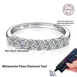 NeeTim 3mm Moissanite Ring for Women S925 Sterling Silver Rings with White Gold Plated Sparkling Wedding Bridal Band Jewelry