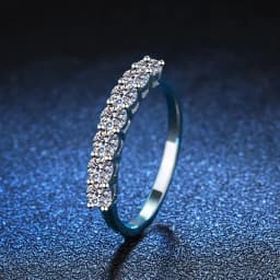 NeeTim 3mm Moissanite Ring for Women S925 Sterling Silver Rings with White Gold Plated Sparkling Wedding Bridal Band Jewelry