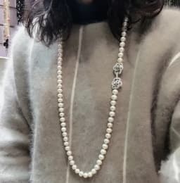 24 Inch Genuine Natural AAA 8-9mm White South China Sea Pearl Necklace 20in 22in 26in 28in 30in 32in 34in 36in