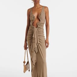Women Sexy U Asymmetrical Hollow Party Dress Spring Ruffle Slim Pleated Long Dress New Summer Sleeveless Backless Zip Maxi Dress