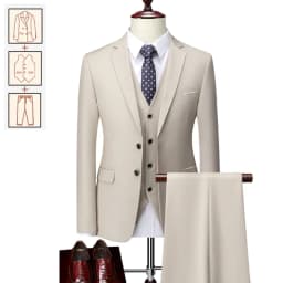 2025 New Men's Business Casual Suit for Weddings Male Solid Colour Formal Suit Sets Men Prom Party Tuxedo Dress