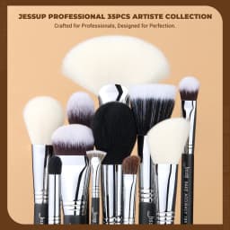 Jessup Makeup Brushes Set Professional 35pcs Premium Synthetic Labeled Make up Brush for Foundation Eyeshadow Concealer Contour