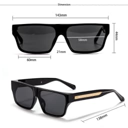 CATERSIDE Men Fashionable Sunglasses Thick Square Frames Personalized Design Outdoors Travel Versatile Essential Glasses UV400
