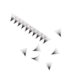 AGUUD 10 Trays/Lot Korea Premade Russian Volume Lashes Super Fans Needle Pointy Stem Narrow Base Promade Fans Eyelash Extensions