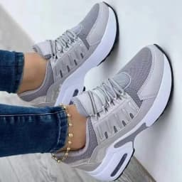 Women's Shoes Spring and Autumn New Mesh Breathable Casual Shoes Outdoor Lightweight Non-slip Wedge Heel Thick-soled Sneakers