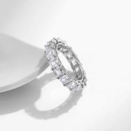 MODIAN Solid 925 Sterling Silver Exquisite Luxury Emerald Cut High Grade Zirconia Ring For Women Wedding Engagement Fine Jewelry