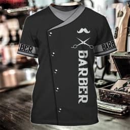 Fashion T-Shirt for Men's Shirt 3D Print Custom Short Sleeve Tops Barber Work Clothes Oversized Tee Shirt Men's Barber Clothes